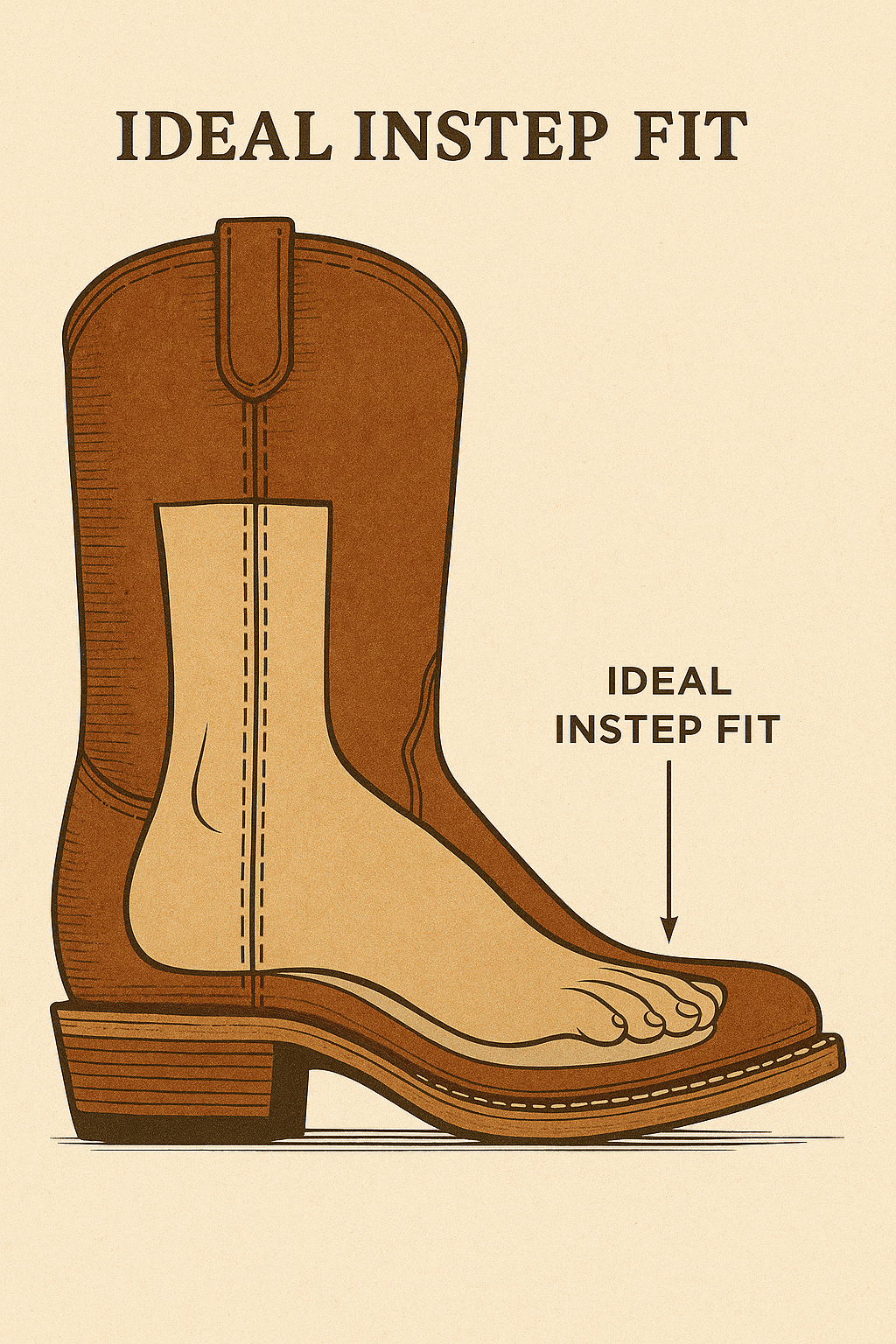 Diagram of boot cross-section highlighting instep fit